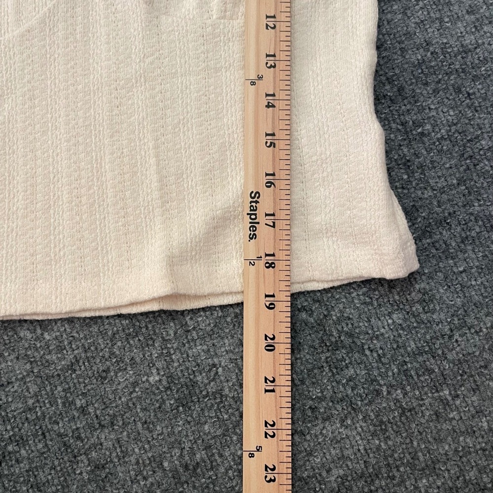 NWT Billabong Babydoll Cropped T Shirt Large Cream Ribbed Capped Sleeves Cottage - Picture 5 of 8